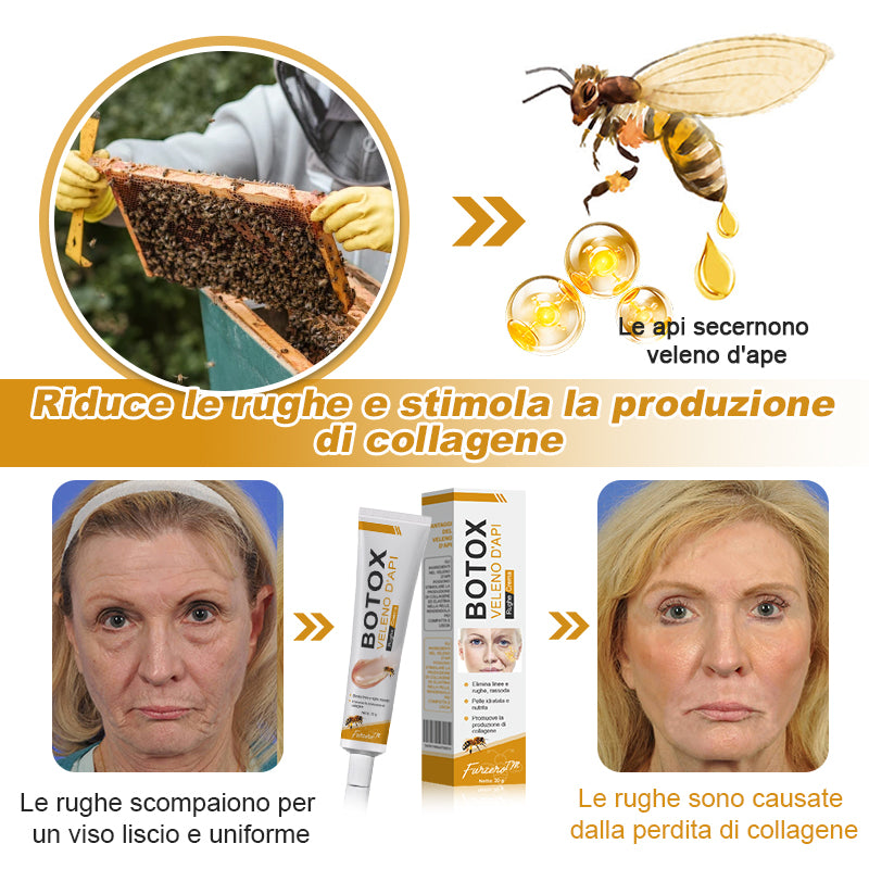 💎🍀 Prodotto e spedito dall'Italia✨ Furzero™ Botox Crema Rimuovi Rughe al Veleno d'Ape - 🔥 ULTIMO GIORNO SCONTO DEL 70%