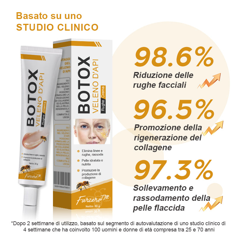 🐝🌿 Prodotto e spedito dall'Italia✨ Furzero™ Botox Crema Rimuovi Rughe al Veleno d'Ape - 🔥 ULTIMO GIORNO SCONTO DEL 70%