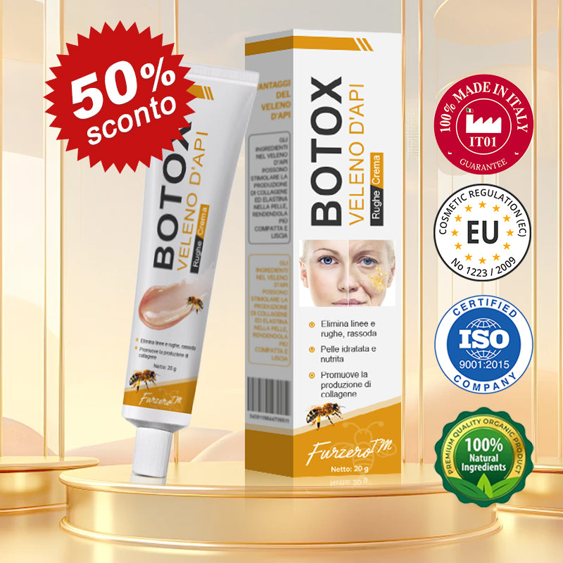 🐝🌿 Prodotto e spedito dall'Italia✨ Furzero™ Botox Crema Rimuovi Rughe al Veleno d'Ape - 🔥 ULTIMO GIORNO SCONTO DEL 70%