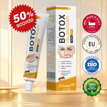 🐝🌿 Prodotto e spedito dall'Italia✨ Furzero™ Botox Crema Rimuovi Rughe al Veleno d'Ape - 🔥 ULTIMO GIORNO SCONTO DEL 70%